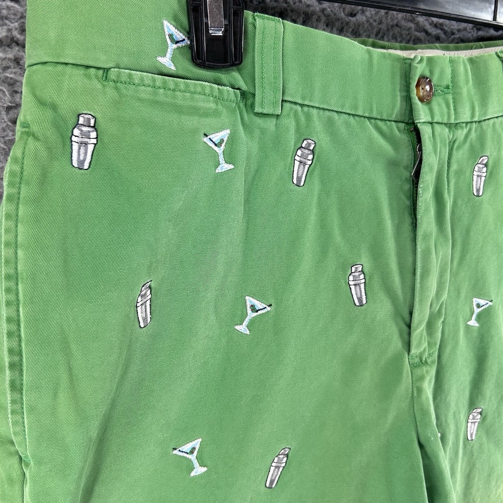 Vtg Polo Ralph Lauren Martini Shorts Mens 32 Green AOP Embroidered Preppy RARE